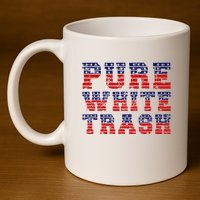 Funny Redneck Usa American Flag Pure White Trash 11oz C Handle Ceramic Mug