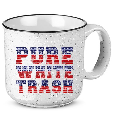Funny Redneck Usa American Flag Pure White Trash 15oz Campfire Ceramic Mug