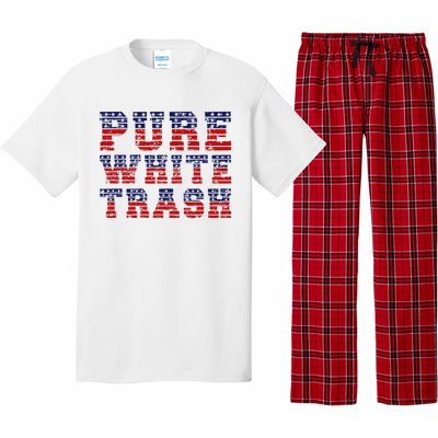 Funny Redneck Usa American Flag Pure White Trash Pajama Set