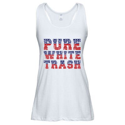 Funny Redneck Usa American Flag Pure White Trash Ladies Essential Flowy Tank