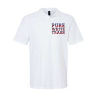 Funny Redneck Usa American Flag Pure White Trash Softstyle Adult Sport Polo