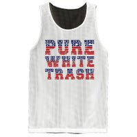 Funny Redneck Usa American Flag Pure White Trash Mesh Reversible Basketball Jersey Tank