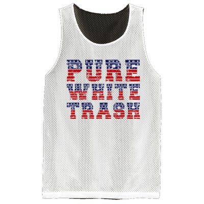 Funny Redneck Usa American Flag Pure White Trash Mesh Reversible Basketball Jersey Tank