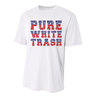 Funny Redneck Usa American Flag Pure White Trash Performance Sprint T-Shirt