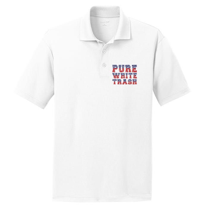 Funny Redneck Usa American Flag Pure White Trash PosiCharge RacerMesh Polo