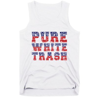 Funny Redneck Usa American Flag Pure White Trash Tank Top