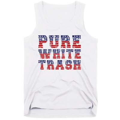 Funny Redneck Usa American Flag Pure White Trash Tank Top