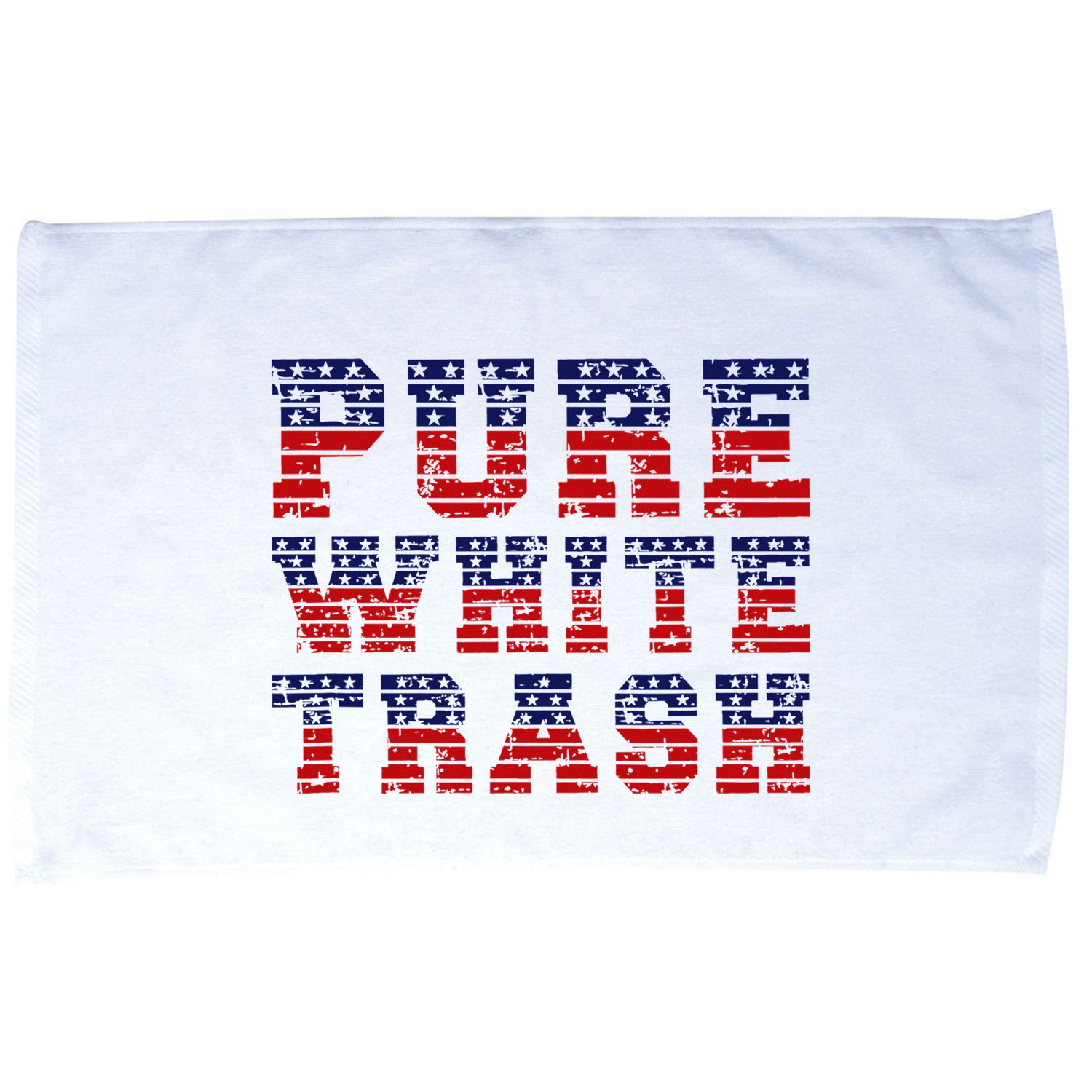 Funny Redneck Usa American Flag Pure White Trash Microfiber Hand Towel