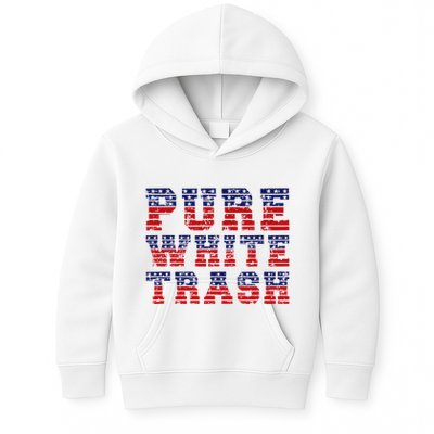 Funny Redneck Usa American Flag Pure White Trash Kids Hoodie