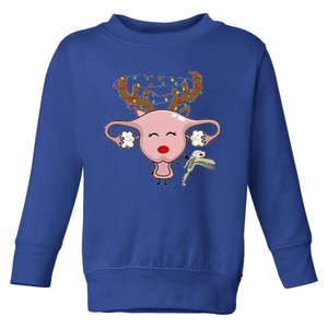 Festive Reindeer Uterus Nurse Speculum Xmas Light Obgyn Toddler Sweatshirt