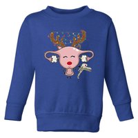 Festive Reindeer Uterus Nurse Speculum Xmas Light Obgyn Toddler Sweatshirt