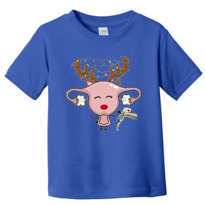 Festive Reindeer Uterus Nurse Speculum Xmas Light Obgyn Toddler T-Shirt