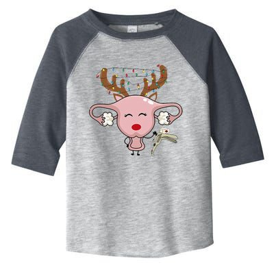 Festive Reindeer Uterus Nurse Speculum Xmas Light Obgyn Toddler Fine Jersey T-Shirt