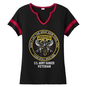 Funny Retired Us Ranger Veteran Usa Military Vet Ladies Halftime Notch Neck Tee