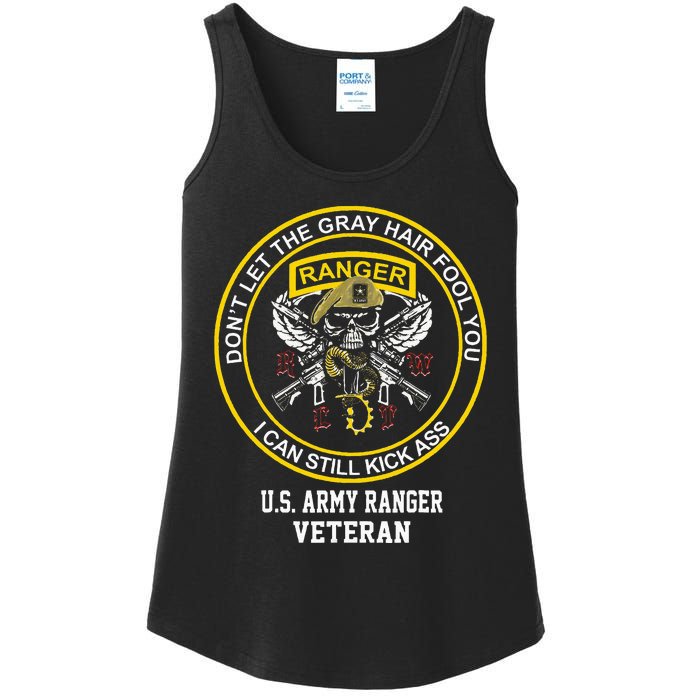 Funny Retired Us Ranger Veteran Usa Military Vet Ladies Essential Tank