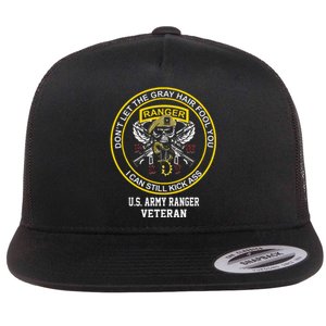 Funny Retired Us Ranger Veteran Usa Military Vet Flat Bill Trucker Hat