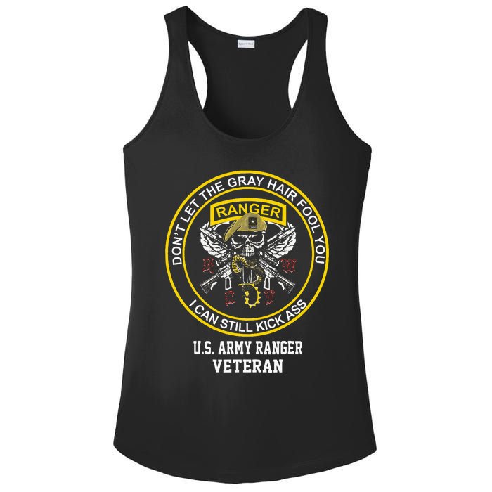 Funny Retired Us Ranger Veteran Usa Military Vet Ladies PosiCharge Competitor Racerback Tank