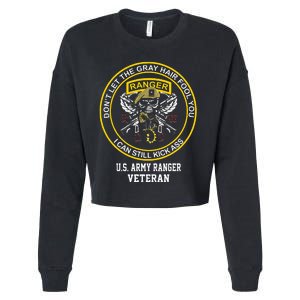 Funny Retired Us Ranger Veteran Usa Military Vet Cropped Pullover Crew