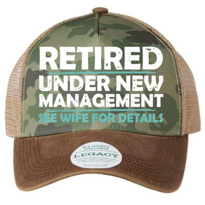 Funny Retired Under New Management Retirement Legacy Tie Dye Trucker Hat