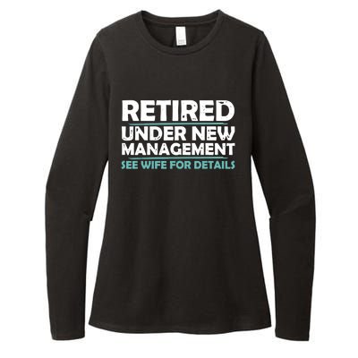 Funny Retired Under New Management Retirement Womens CVC Long Sleeve Shirt