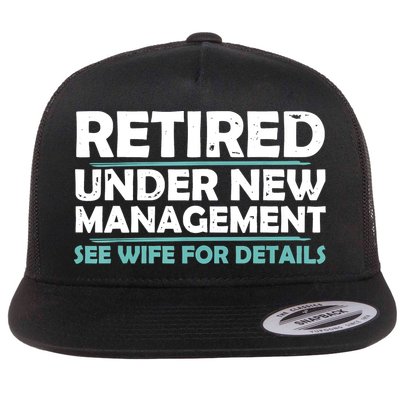 Funny Retired Under New Management Retirement Flatbill Hat