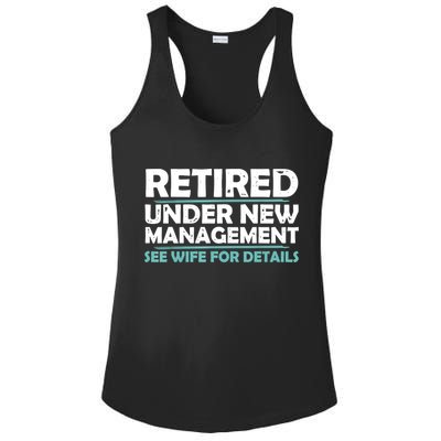 Funny Retired Under New Management Retirement Ladies PosiCharge Competitor Racerback Tank