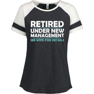 Funny Retired Under New Management Retirement Enza Ladies Jersey Colorblock Tee