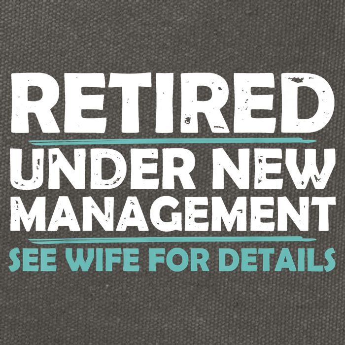 Funny Retired Under New Management Retirement Cotton Canvas Backpack