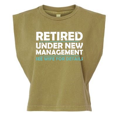 Funny Retired Under New Management Retirement Garment-Dyed Women's Muscle Tee