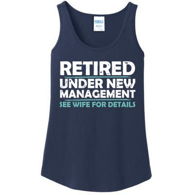 Funny Retired Under New Management Retirement Ladies Essential Tank