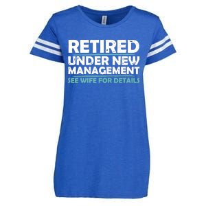 Funny Retired Under New Management Retirement Enza Ladies Jersey Football T-Shirt