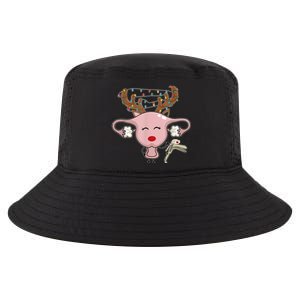 Festive Reindeer Uterus Nurse Speculum Xmas Light Obgyn Cool Comfort Performance Bucket Hat