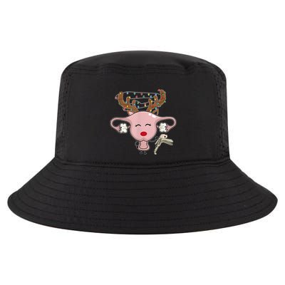 Festive Reindeer Uterus Nurse Speculum Xmas Light Obgyn Cool Comfort Performance Bucket Hat