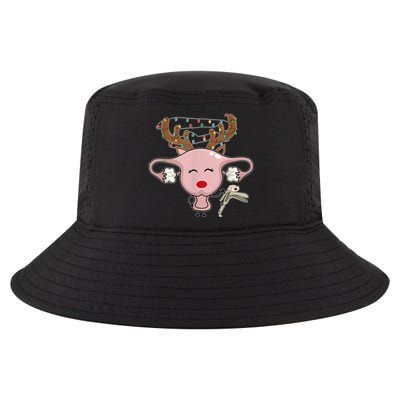 Festive Reindeer Uterus Nurse Speculum Xmas Light Obgyn Cool Comfort Performance Bucket Hat