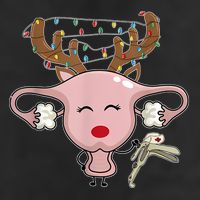 Festive Reindeer Uterus Nurse Speculum Xmas Light Obgyn 7 Panel Mesh Trucker Snapback Hat