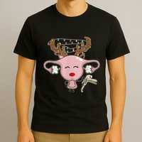 Festive Reindeer Uterus Nurse Speculum Xmas Light Obgyn T-Shirt