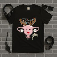 Festive Reindeer Uterus Nurse Speculum Xmas Light Obgyn T-Shirt