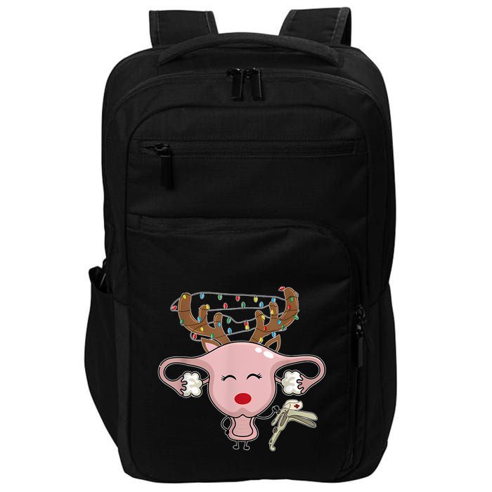 Festive Reindeer Uterus Nurse Speculum Xmas Light Obgyn Impact Tech Backpack