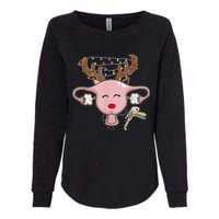 Festive Reindeer Uterus Nurse Speculum Xmas Light Obgyn Womens California Wash Sweatshirt