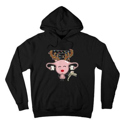 Festive Reindeer Uterus Nurse Speculum Xmas Light Obgyn Tall Hoodie