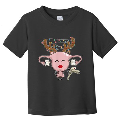 Festive Reindeer Uterus Nurse Speculum Xmas Light Obgyn Toddler T-Shirt
