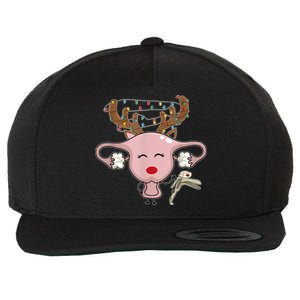 Festive Reindeer Uterus Nurse Speculum Xmas Light Obgyn Wool Snapback Cap