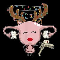 Festive Reindeer Uterus Nurse Speculum Xmas Light Obgyn Kids T-Shirt