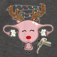 Festive Reindeer Uterus Nurse Speculum Xmas Light Obgyn Vector Backpack