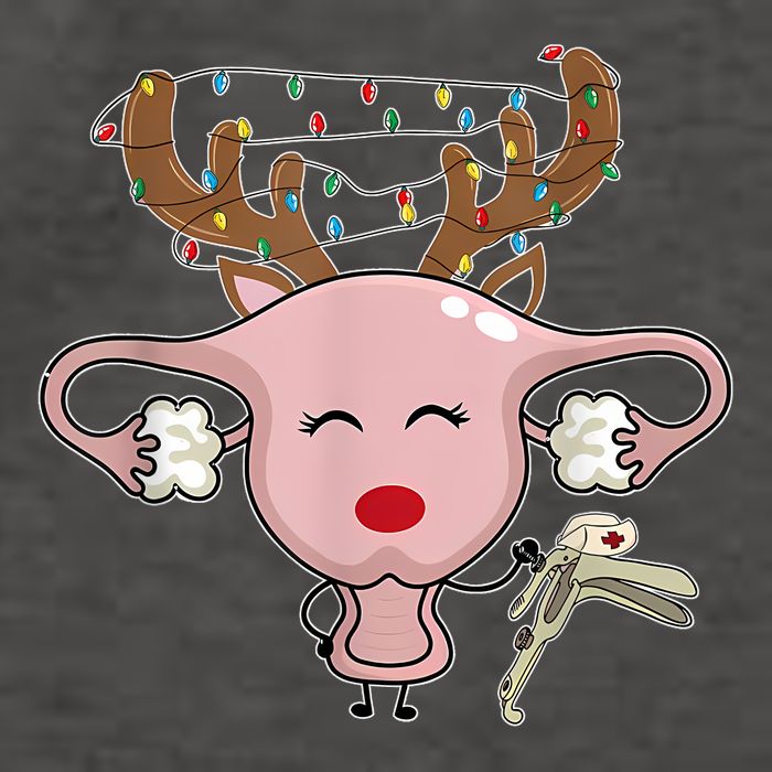 Festive Reindeer Uterus Nurse Speculum Xmas Light Obgyn Vector Backpack