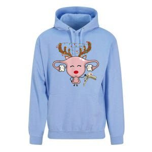 Festive Reindeer Uterus Nurse Speculum Xmas Light Obgyn Unisex Surf Hoodie