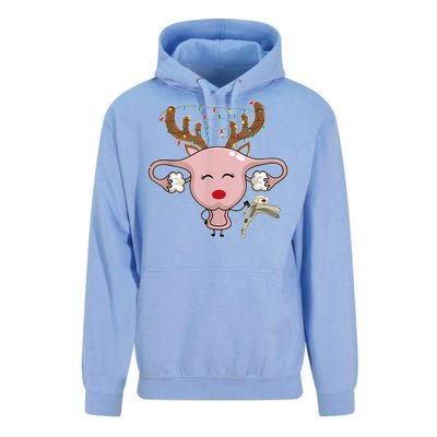 Festive Reindeer Uterus Nurse Speculum Xmas Light Obgyn Unisex Surf Hoodie