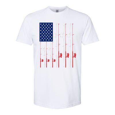 Fishing Rod US Flag Cute Fish Hunting Gift Softstyle® CVC T-Shirt