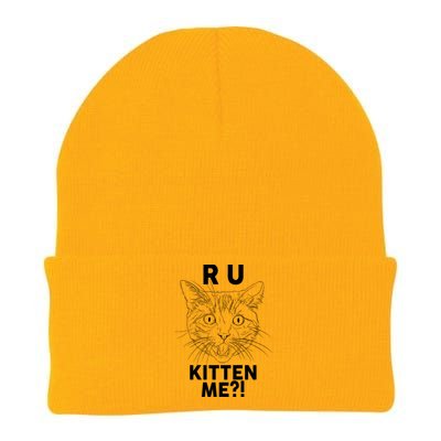 Funny R U Kitten Me Are You Kidding Me Cat Knit Cap Winter Beanie