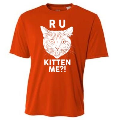 Funny R U Kitten Me Are You Kidding Me Cat Cooling Performance Crew T-Shirt